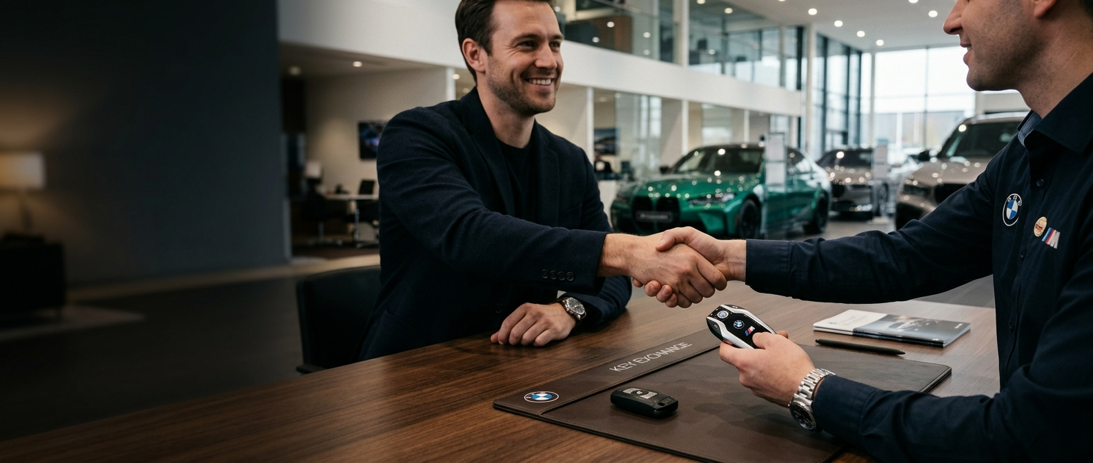 Familia comprando auto
